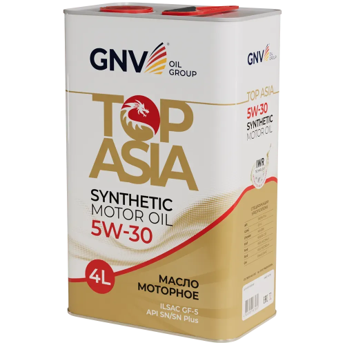Моторное масло GNV Top Asia 5W30 СИНТ SP/SN+ GF-6A/5 4 л
