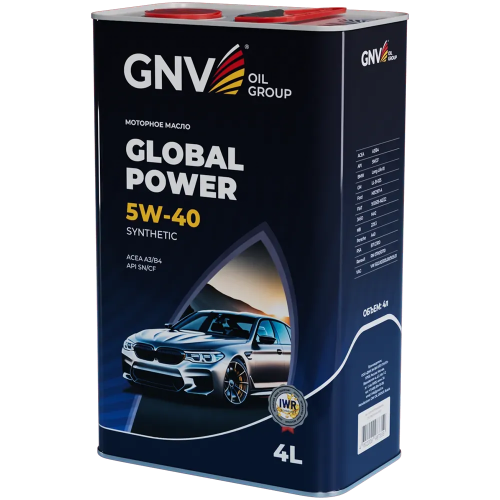 Моторное масло GNV Global Power 5W40 СИНТ SN A3/B4 4 л